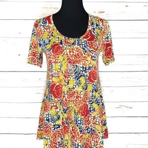 LuLaRoe Rose Overlay Printed Perfect T Size XXS